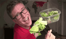 Tyler Oakley Salad GIF - Tyler Oakley Salad Yum GIFs