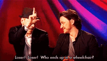michael fassbender james mc avoy loser who ends up in a wheelchair x men