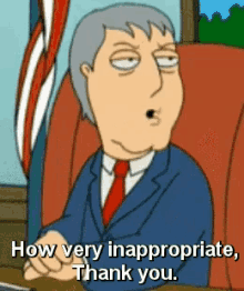 How Very Inappropriate, Thank You - Inappropriate Family Guy GIF - Inappropriate Cartoon Animation GIFs