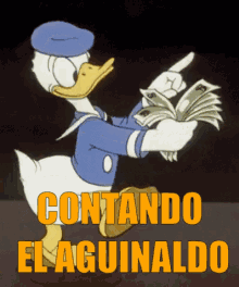 pato donald dinero aguinaldo contando pato donald dinero aguinaldo contando