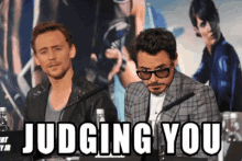 Robert Downey Jr Tom Hiddleston GIF - Robert Downey Jr Tom Hiddleston Judging You GIFs