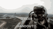o beer hand out planes flying pilot