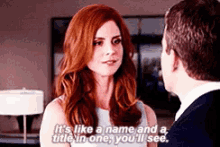 It'S Like A Name And A Title In One GIF - Red Redhair Redhead GIFs