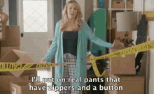 Playing House Jessica St Clair GIF - Playing House Jessica St Clair Put On Pants GIFs