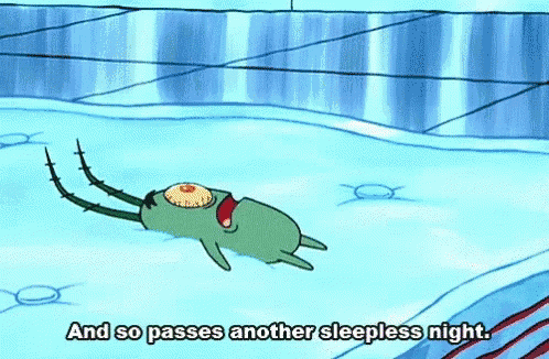 Plankton Cant Sleep GIF - Plankton Cant Sleep Insomnia - Discover