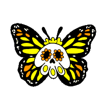 Skull Butterfly Sticker - Skull Butterfly Calavera Stickers