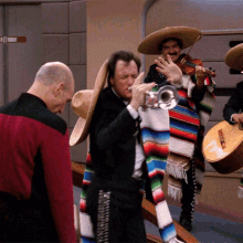 Playing The Trumpet Q Star Trek GIF - Playing The Trumpet Q Star Trek Jean Luc Picard GIFs