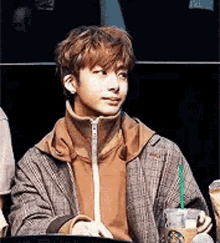 so annoyed sip drink sassy hyungwon