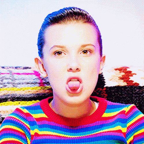 Millie Bobby Brown Tongue Out GIF - Millie Bobby Brown Tongue Out Ble...