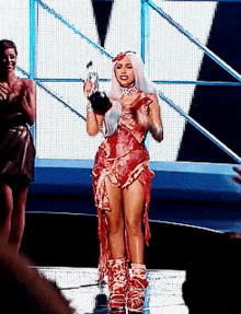 Lady Gaga Meat Dress GIF - Lady Gaga Meat Dress GIFs