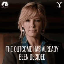 The Outcome Has Already Been Decided Kelly Reilly GIF - The Outcome Has Already Been Decided Kelly Reilly Beth Dutton GIFs