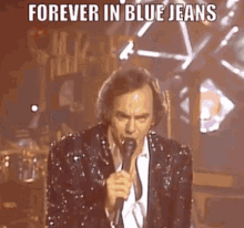 Neil Diamond Forever In Blue Jeans GIF - Neil Diamond Forever In Blue Jeans Sequin Jacket GIFs