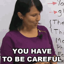 You Have To Be Careful Rebecca GIF - You Have To Be Careful Rebecca Learn English With Rebecca GIFs