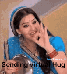 Sending Virtual Hug Shilpa Shinde GIF - Sending Virtual Hug Shilpa Shinde Bhabhi GIFs