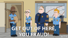 Get Out Of Here You Fraud Chief Crawford GIF - Get Out Of Here You Fraud Chief Crawford Paradise Pd GIFs