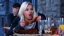 Dirty Martini: You Crave A Light Snack. GIF - Happy Endings Eat Food GIFs