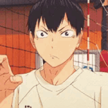 kageyama tobio haikuu anime volleyball surprised