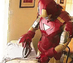 Iron Man Ironing GIF - Iron Man Ironing Costume GIFs