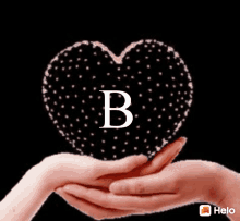 letter b heart hands holding hands love