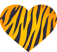 Tiger Print Heart Joypixels Sticker - Tiger Print Heart Heart Joypixels Stickers