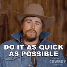 do it as quick as possible coy melancon ultimate cowboy showdown do it fast do it as soon as possible do it as quick as possible coy melancon ultimate cowboy showdown do it fast do it as soon as possible