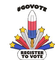 Register To Vote Go Vote Sticker - Register To Vote Go Vote Voter Registration Stickers