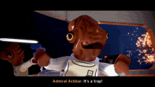 Lego Star Wars Admiral Ackbar GIF - Lego Star Wars Admiral Ackbar Its A Trap GIFs