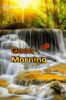 Good Morning Waterfalls GIF - Good Morning Waterfalls Greetings GIFs