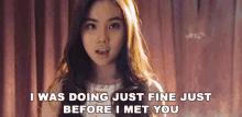 I Was Doing Just Fine Just Before I Met You Agatha Chelsea GIF - I Was Doing Just Fine Just Before I Met You Agatha Chelsea Hits Records GIFs