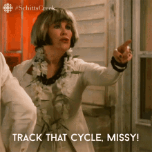Track That Cycle Missy Moira GIF - Track That Cycle Missy Moira Moira Rose GIFs