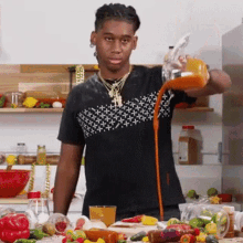 Carelessly Pouring Juice Lil West GIF - Carelessly Pouring Juice Lil West Hot Sauce Song GIFs