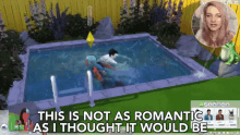 This Is Not As Romantic As I Though It Would Be Swimming GIF - This Is Not As Romantic As I Though It Would Be Swimming Pool GIFs