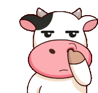Cow Pick Nose Sticker - Cow Pick Nose Serious Face Stickers