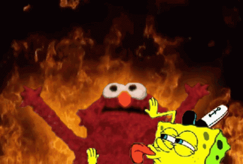 Kink Bob,elmo Fire,Sponge Bob,Fire,flame,gif,animated gif,gifs,meme.