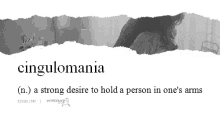hold cingulomania