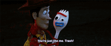 trash forky youre just like me toy story4 trash person