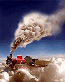 dream land train clouds smoke