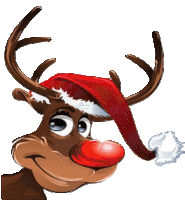 Blinking Reindeer Sticker - Blinking Reindeer Christmas Stickers