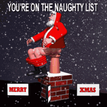 naughty list christmas list santa on chimney santa in snow naughty santa