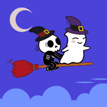 Flying On A Broomstick The Valentines GIF - Flying On A Broomstick The Valentines Riding A Broom GIFs