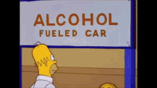 macchina alimentata ad alcol veloce alcohol fueled car fast simpson simpsons