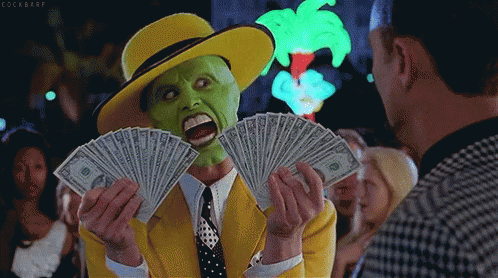 Me On Pay Day GIF - Themask Jimcarrey Paid GIFs