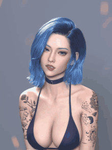 Elliered Blue Hair GIF - Elliered Blue Hair Tattoos GIFs