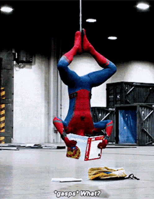 What Spiderman GIF - What Spiderman Upside Down GIFs.