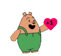 Heart Pounding Fast Bear Cartoon Sticker - Heart Pounding Fast Bear Cartoon Bear Love Stickers