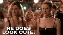He Does Look Cute - Romy And Michele'S High School Reunion GIF - Romy And Michele Admiring Cute GIFs