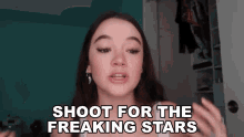 Shoot For The Freaking Stars Fiona Frills GIF - Shoot For The Freaking Stars Fiona Frills Fiona Frills Vlog GIFs