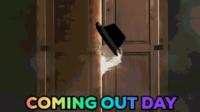 Coming Out Closet GIF - Coming Out Closet Fedora - Discover & Share GIFs