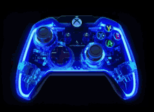 controller colored transparent neon lights