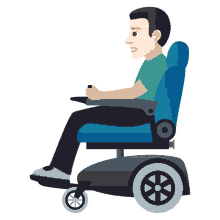 sitting on wheelchair joypixels person with disability motorized wheelchair wheelchair